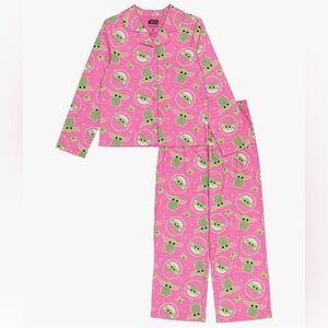 Star Wars Girls' 2-Piece Loose-Fit Button Down Pajamas Set
